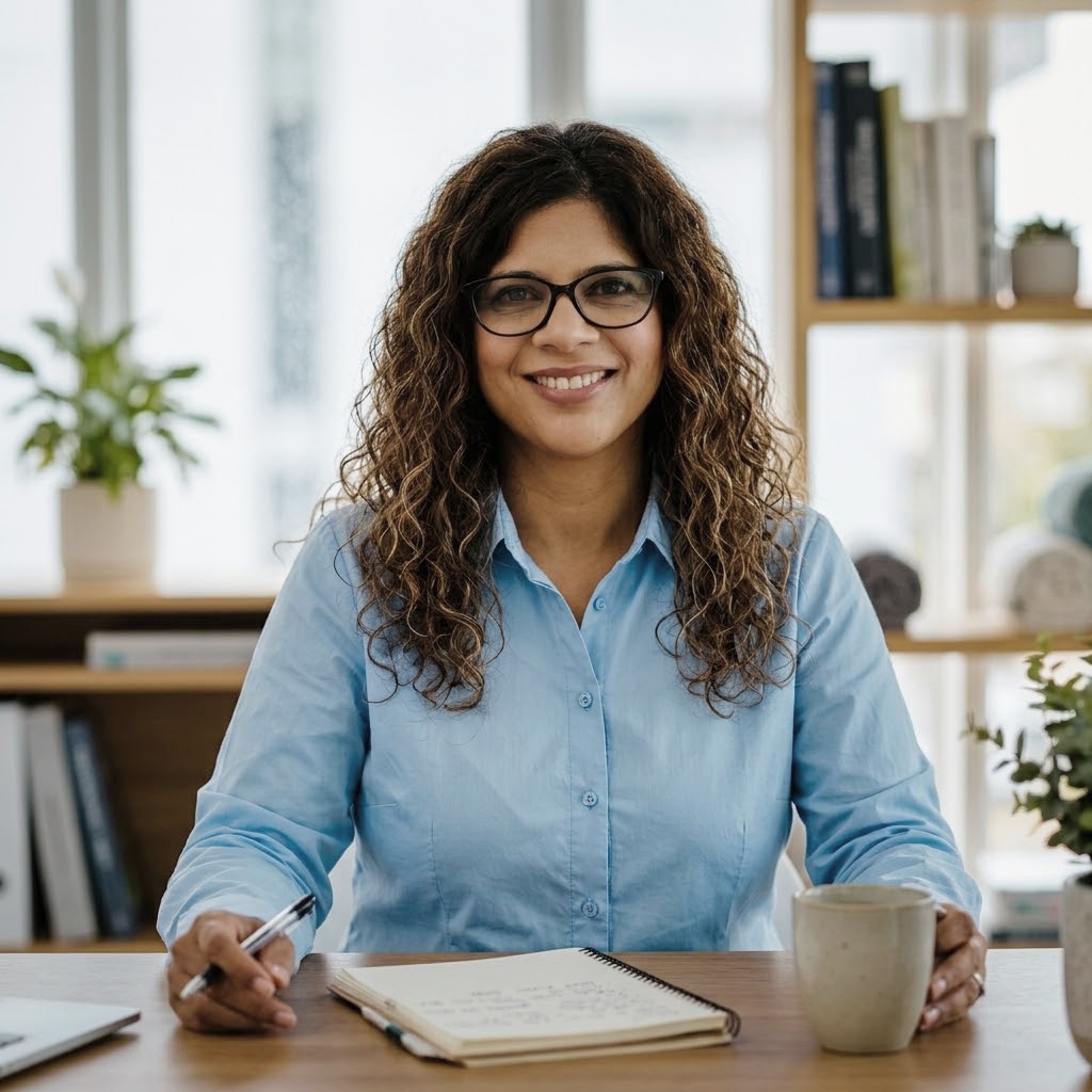 Profesional de la salud trabajando con Raíz en su consultorio
